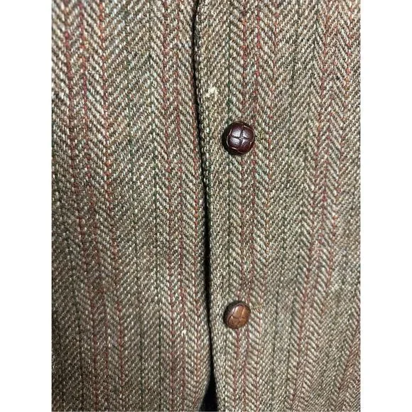 Harris Tweed Pendleton Vintage Pure Scottish Wool Brown Blazer Suit Jacket 42/44